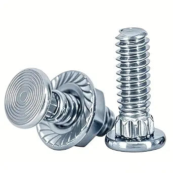 1/4" x 3/4" Zinc Plated Flat Head Carriage Bolts & Lock Nuts with Knurled Neck, 25 Sets, Track Hardware Replacement for Garage Doors, Curved Rails & Extension Ladders