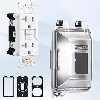 SURAIELEC Outdoor GFCI Outlet with Extra-Duty in-Use Cover, 20A TR WR