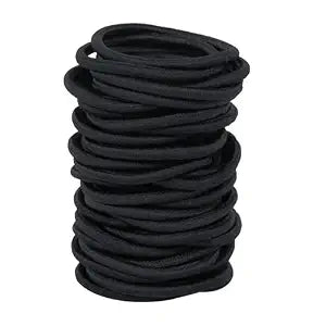 180Pcs Black Hair Ties No Damage Value Size Ouchless Elastics Hair Bands Ponytail Holders Rubber Bands Bull Pack For Women Girls or Men