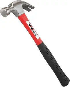 YIYITOOLS Claw Hammer With fiberglass Handle 16-oz, Red and Black (YY-1-003)