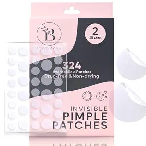 Pimple Patches, 324 Count, Hydrocolloid Invisible Stickers, Zit Spot Cover