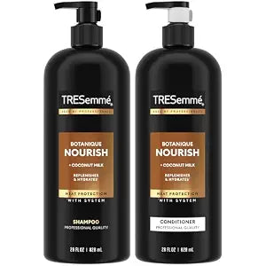 TRESemmé Shampoo and Conditioner Set, Botanique Nourish – Anti-Frizz Hair Products with Coconut Milk & Aloe Vera, 28 Oz Ea