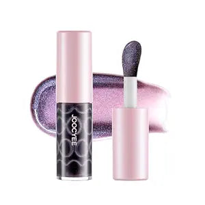 Joocyee Cat Eye Lip Gloss High Shine Plumping Tint Shimmer Holographic Glow Moisturizing Non-Sticky Lip Makeup Gift - Obsidian Glow