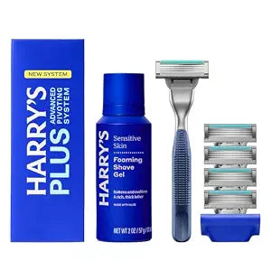 Harry's Plus Shaving Kit for Men - Premium Handle, 5 Razor Blade Cartridges