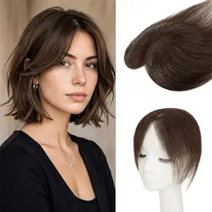 Lightweight Breathable Human Hair Topper 10 Inch #2 Natural Brown