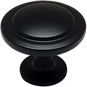 Cosmas 25 Pack 5560FB Flat Black Knob 1-1/4 Inch Diameter