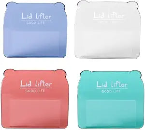 4Pcs Toilet Seat Handle, Lid Lifter, Toilet Cover Lifter, Toilet Cover Support Lifter, Suitable For Families, Offices And Hotel Bathrooms, 70x60 mm Plastic MaterialBlue &Green&Red&Transparent)