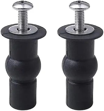 Universal 2PCS Toilet Seat Hinges Screws, Toilet Seat Top Fixing Part,Toilet Lid Screws Rubber Top Nut
