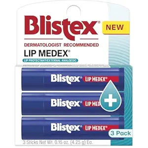 Blistex Lip Medex Medicated Lip Balm, 24 Hr Moisture, 0.15 oz, 3 Count