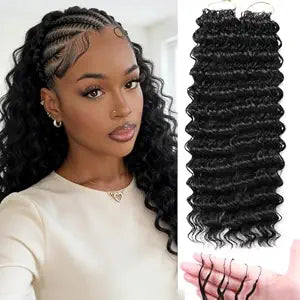 Miracle Feather Crochet Human Hair Feeling for Black Women Deep Wave 18"