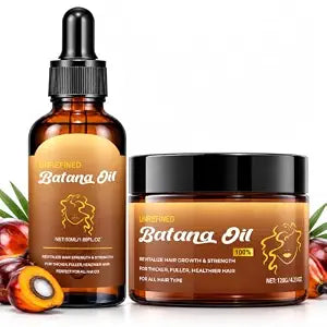 Botana Oil Hair Growth, Batana Oil for Hair Growth Vital, Raw Batana Paste, 100% Pure Natural Botana Hair Mask from Honduras, Nourishes Damaged Hair, Prevents Hair Loss (1pc+1pc)