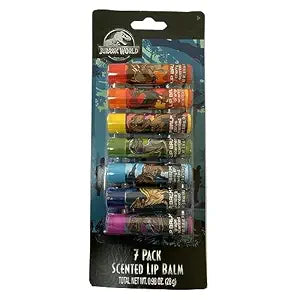 Taste Beauty Jurassic World 7-Pack Variety Scented Lip Balm - Moisturizing Lip Balms & Moisturizers - Ages 8+