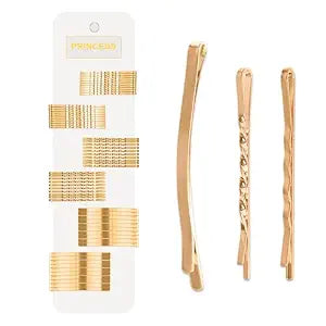 60PCS Bobby Pins Set – 3 Styles Each 20PCS Metal Hair Clips for Women 2.17-2.56 Inch Comfortable Secure Hair Accessories for Long Thick Hair – Gold
