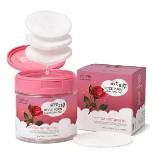 Esfolio made in Korea PDRN Rose Cleansing Pad Gentle Daily Facial Pads with Rice Extract for Skin Clarity and Softness Easy One-Step Cleanser for Radiant Complexion Korean Skincare 60 Count