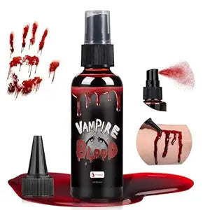 Fake Blood Spray for Halloween, 2 fl oz Washable Fake Blood Makeup, Realistic Fake Blood, Fake Blood for Face&Skin, Perfect for Costume, Vampire, Clown & Sfx & Cosplay & Zombie Make Up, 1PC