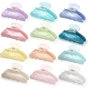 12 Pcs Large Hair Claw Clips,Candy Colors,Cute Style
