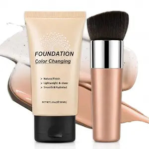 Color Changing Foundation for Mature Skin, Liquid Foundation Makeup, Medium