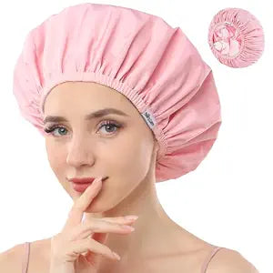 Years calm Shower Caps for Women Reusable Waterproof Double Layer Hair Cap