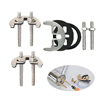 3 Set Faucet Mounting Nut and Washer Double Hole Bracket Fastener Anti-loosening Fixing Kit Gasket Lock Nuts Bolt for Kitchen Basin Tap Bathroom Sink Replacement Repair Parts Accessories