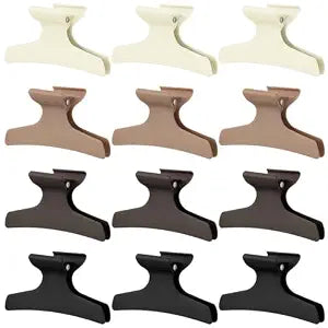 Batiyeer 12 Pcs Neutral Butterfly Claw Clips for Hair Sectioning