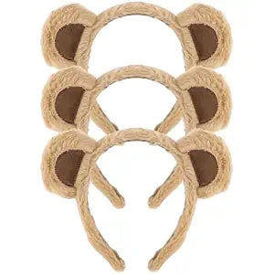 Bear Ears Headband for Women, Furry Animal Ears Headbands Hair Accessories for Adult Halloween Cosplay Costume(Brown