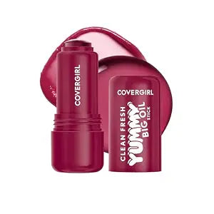 COVERGIRL Clean Fresh Yummy Big Oil Stick, Flavored Lip Oil, Dewy Finish, Non-Greasy - 130 Berry Big Deal (Sheer Rich Berry)