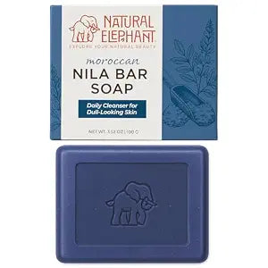 Natural Elephant Nila Bar Soap Cleanser | 3.52oz (100g) | Moroccan Nila Zarka Indigo