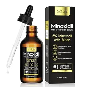 Sefralls 5% Minoxidil Hair Growth Oil for Men & Women - Extra Strength Growth Serum, Topical Hair Loss Treatment Serum, Thicker, Healthier Hair & Beard Growth, 2.11 oz