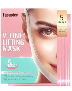 V-Line Lifting Collagen Face Mask, Deep Collagen Face Mask for Women, 5 Pcs