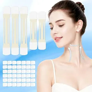 Neck Tape Lifting Invisible,50PCS +5 Strips,Neck Lift Tape Invisible,Neck Wrinkle Patches Behind,Face Lifting Tape, Face Lift Tapes for Woman Makeup Turkey Double Chin Sagging Skin