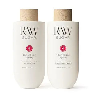 Raw Sugar Shampoo and Conditioner Set, The Volume Revive Hair Care Duo, 16 Fl Oz (2 Products) Boosts Volume, A Volumizing Haircare Bundle, Without SLS/SLES & Parabens, Color-Friendly, Vegan