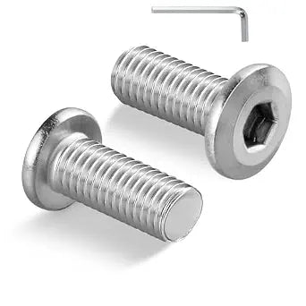 1/4-20 Bolt, 50Pcs 1/4-20 x 3/4" Flat Head Hex Socket Cap Screws, 304 Stainless Steel 18-8 Furniture Bolts, Full Thread (with Hex Spanner)