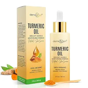 Organic Turmeric Oil for Skin Lightening ��� Turmeric Face Oil for Dark Spots, Anti-Aging & Hydrating Dry Skin ��� Glow Moisturizer for Face, Neck & Eyes (2 FL OZ / 60 ML)