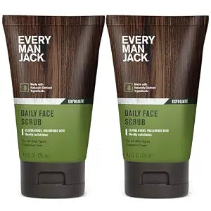 Every Man Jack Gentle Exfoliating Face Scrub for Men, Unscented, (2pk)