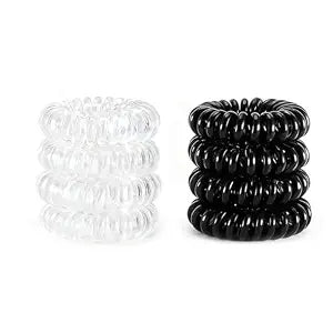8PCS Spiral Hair Ties for Women, 1.57 Inch (4 cm) Diameter, No Damage, Creaseless Ponytail Holders for Thick and Thin Hair - Dent-Free Coil Design, Phone Cord Style