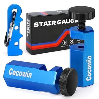 Tall Stair Gauges for Framing Square with Holder and Carabiner Stair guages Knobs Tool for Circular Saw Metal Stair Stringer Layout Tool for Carpentry Squares Stair and Rafter Gauge Clamps