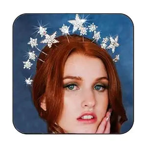 Fashey Star Headband Silver Halo Crown Stars Headpieces Hair Accessories for Women (Silver)