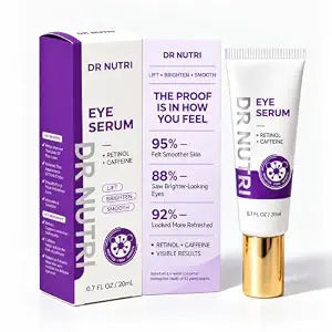 Caffeine and Retinol Under Eye Serum for Dark Circles, Puffy Eye Bags, Fine Lines and Wrinkles, Fast Absorbing, Dermatologist-Tested, Moisturizing Care