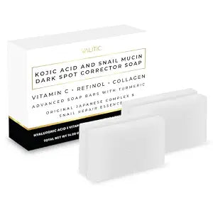 VALITIC Snail Mucin Kojic Acid Soap Bar, Anti Aging Tone Corrector 4 Pack
