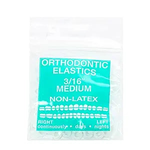 JMU Orthodontic Elastics 3/16 Medium, 100 Pack Dental Rubber Bands
