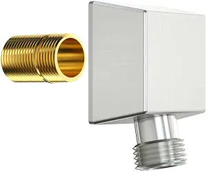 Wall Mounted Supply Elbow, Wall Elbow for Hand Shower, Solid Brass Wall Supply Elbow, Check Valve Included (Brushed Nickel)