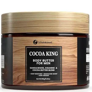 Body Butter for Men, Cocoa King Butter & Cologne Scent, 5.26 oz