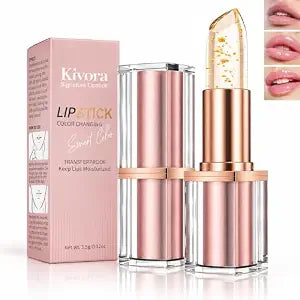 2Pack Kivora Lipstick for Mature Lips, 2026 New Rose Gold Packaging, pH Color Changing Lipstick, Skin-Adaptive Clear Lip Balm,Transfer-Resistant Long Lasting Lip Color, Natural Finish Lip Tint