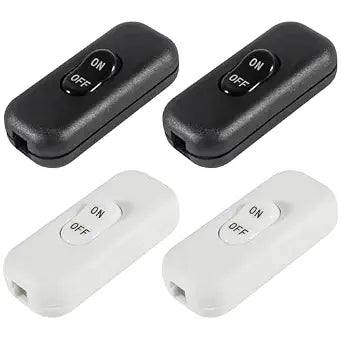 4 Pack Inline Cord Switch AC 250V 6A On-Off,Lamp Cord Button Torpedo Switch, Electrical Wire Appliance Rocker Switches for Bedroom Table Lamp Desk Light