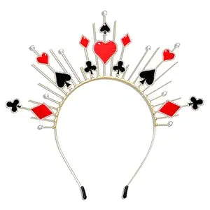 Halloween Headbands for Women Queen Heart Poker Card Halo Crown Hairband Halloween Cosplay Costume Hair Party Accessories Gifts