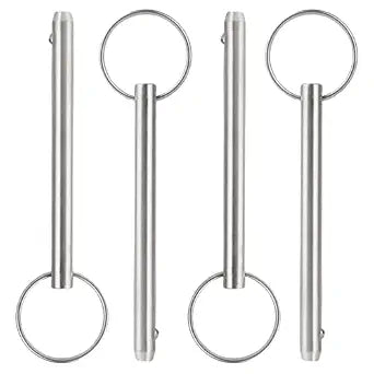 4 Pack Quick Release Pin, Diameter 1/4"(6.3mm), Overall Length 3"(76mm), Usable Length 2.4"(61mm), Full 316 Stainless Steel, Bimini Top Pin, Marine Hardware
