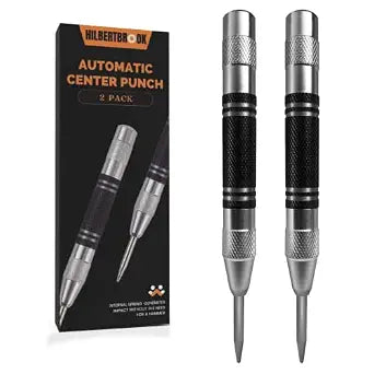 Automatic Center Punch 5 Inch Spring Loaded Center Punch Adjustable Tension Punch Tool for Metal Wood Glass Plastic 2 Pack