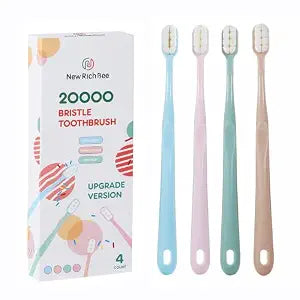 4 Pack Extra Soft Toothbrush with Cover for Sensitive Teeth or Gum