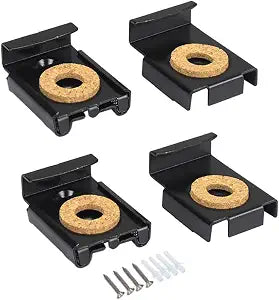 Spring Loaded Mirror Hanger Clip, Set of 4, Chrome Plated Spring Loaded, Chrome Plated Steel, Easy Install for Bathroom and Toilet Mirror Fixing and Decoration-Black