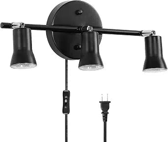 GLADFRESIT Industrial Track Lighting Kit, 3-Light, Brass